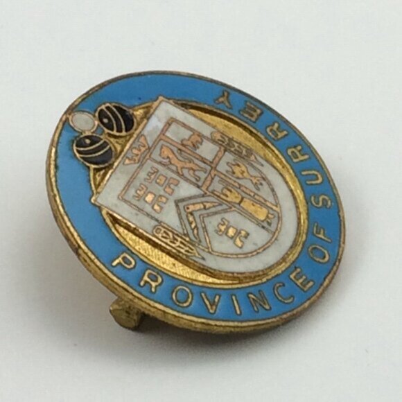 Vintage Province of Surrey Enamel Metal Pin Badge HW Miller UK England Souvenir - Picture 6 of 11